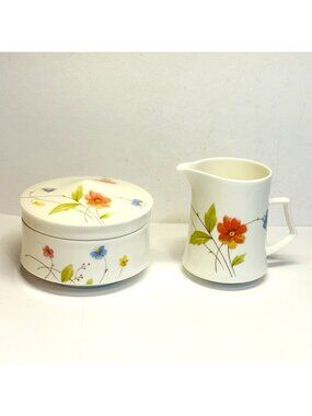 Mikasa Narumi Just Flowers Sugar Bowl Lid Creamer Bone China Medium A4-182 NIB
